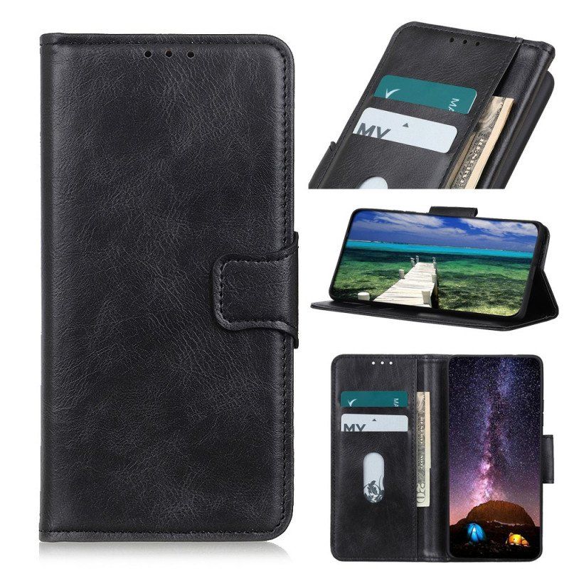 Etui Folio do Samsung Galaxy S22 5G Dwustronne Zapięcie Z Efektem Skóry