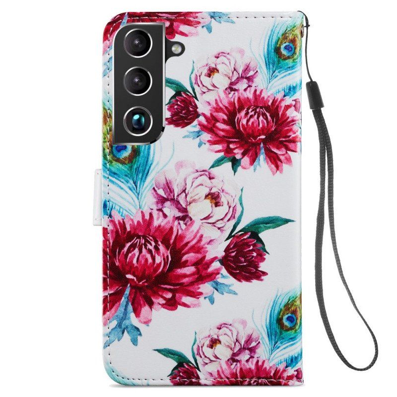 Etui Folio do Samsung Galaxy S22 5G Intensywne Kwiaty