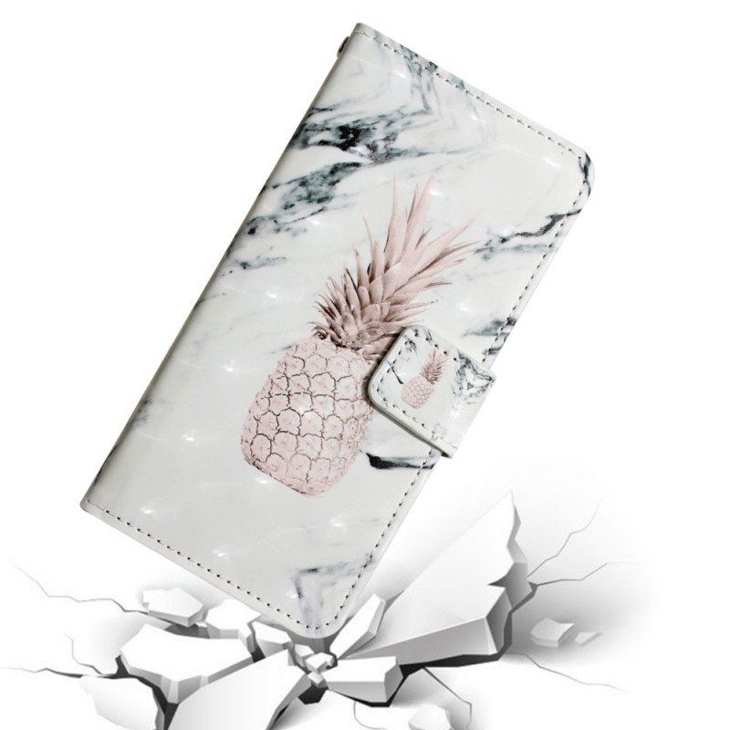 Etui Folio do Samsung Galaxy S22 5G Jasny Punktowy Ananas