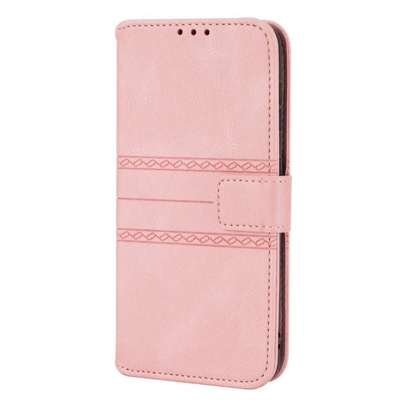 Etui Folio do Samsung Galaxy S22 5G Koronkowe Szwy