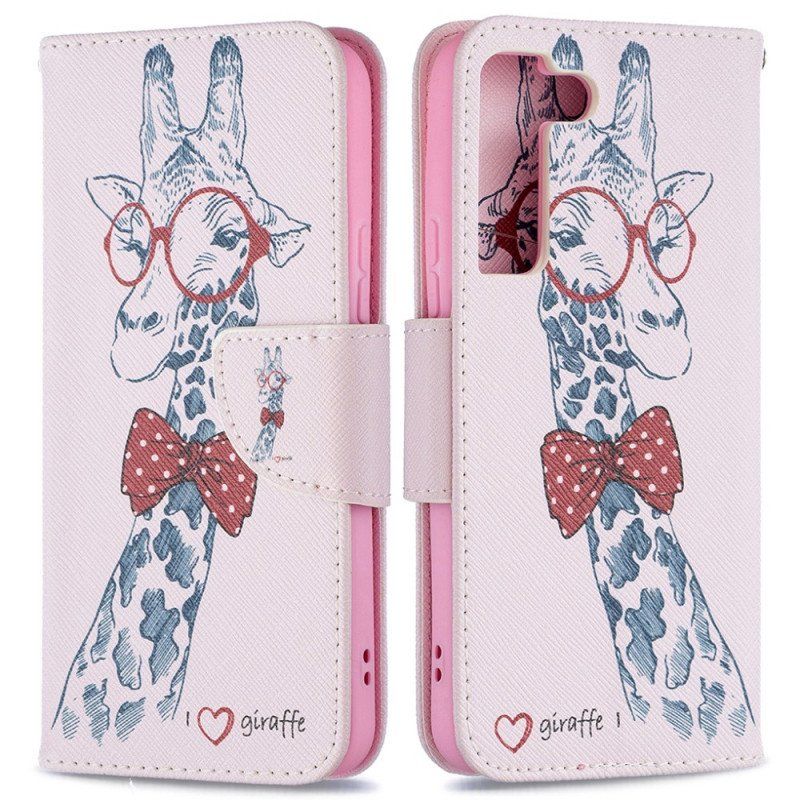 Etui Folio do Samsung Galaxy S22 5G Mądra Żyrafa