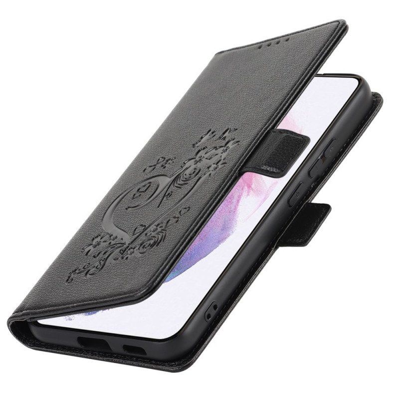 Etui Folio do Samsung Galaxy S22 5G Serce Z Smyczą