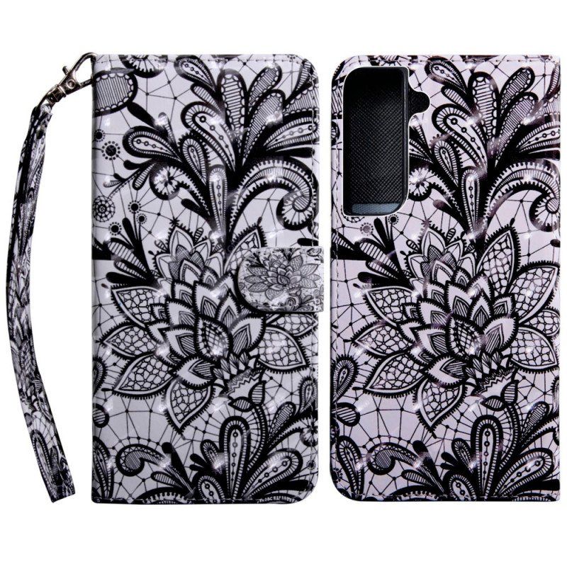 Etui Folio do Samsung Galaxy S22 5G Szykowna Koronka