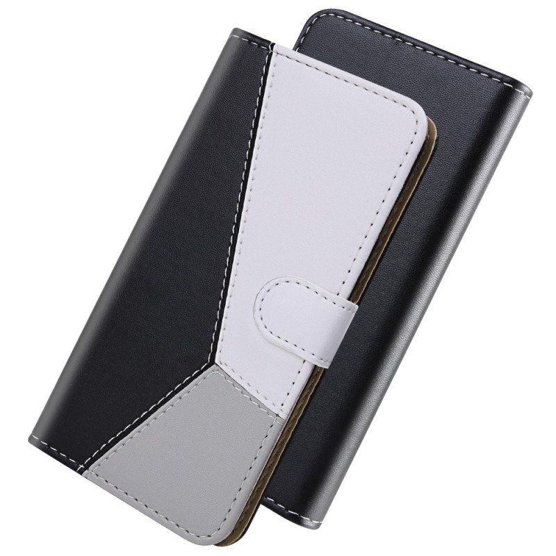 Etui Folio do Samsung Galaxy S22 5G Trójkolorowy Efekt Skóry