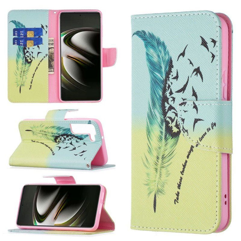 Etui Folio do Samsung Galaxy S22 5G Uczyć Się Latać