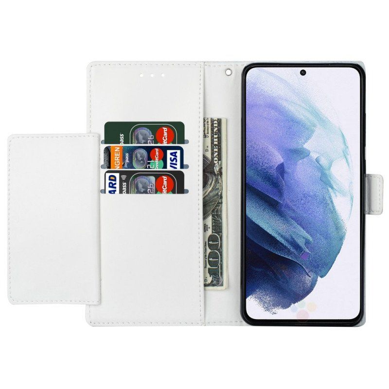 Etui Folio do Samsung Galaxy S22 5G z Łańcuch Dekoracja Mandali Na Ramiączkach