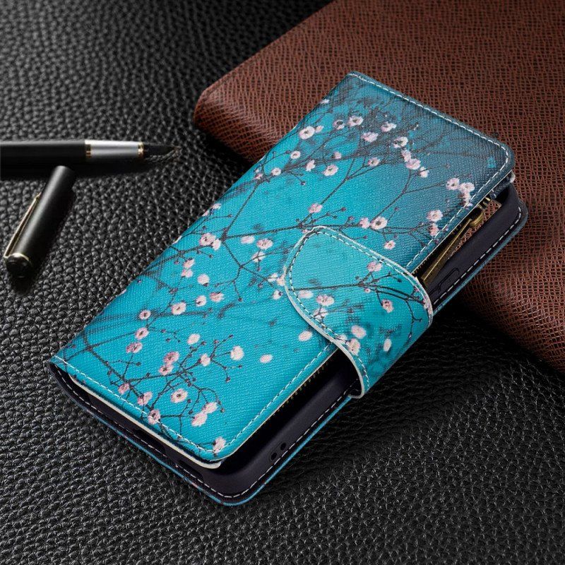 Etui Folio do Samsung Galaxy S22 5G Zapinana Na Zamek Kieszeń Na Drzewo