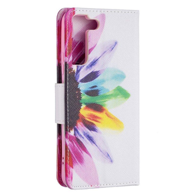 Etui Folio do Samsung Galaxy S22 Plus 5G Akwarela Kwiat