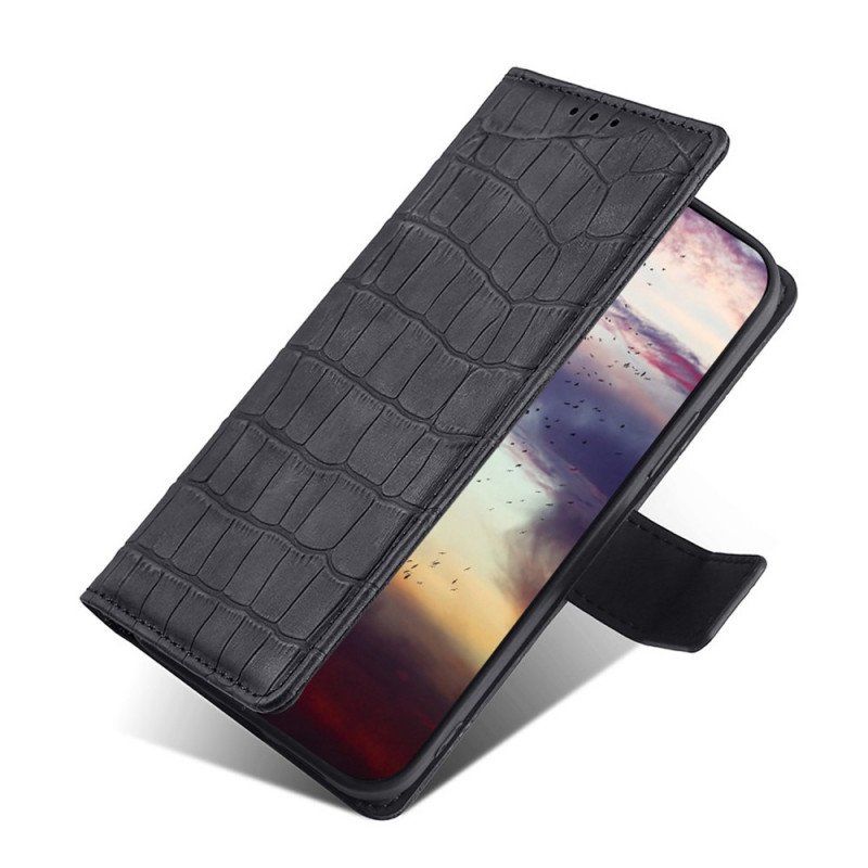 Etui Folio do Samsung Galaxy S22 Plus 5G Efekt Skóry Krokodyla