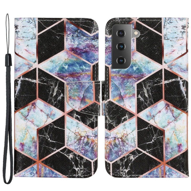 Etui Folio do Samsung Galaxy S22 Plus 5G Geometryczny Marmur