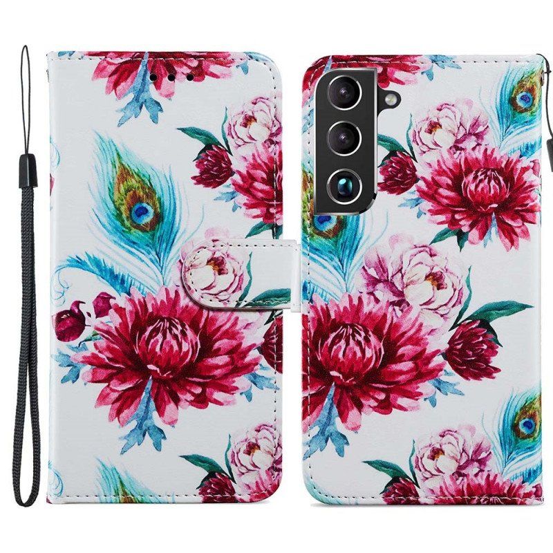 Etui Folio do Samsung Galaxy S22 Plus 5G Intensywne Kwiaty