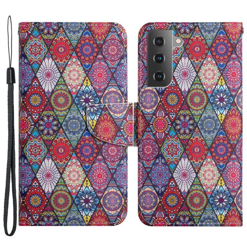 Etui Folio do Samsung Galaxy S22 Plus 5G Kolorowy Wzór Gobelinu