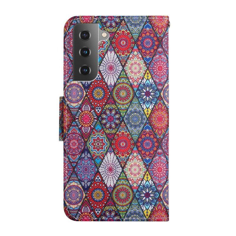 Etui Folio do Samsung Galaxy S22 Plus 5G Kolorowy Wzór Gobelinu