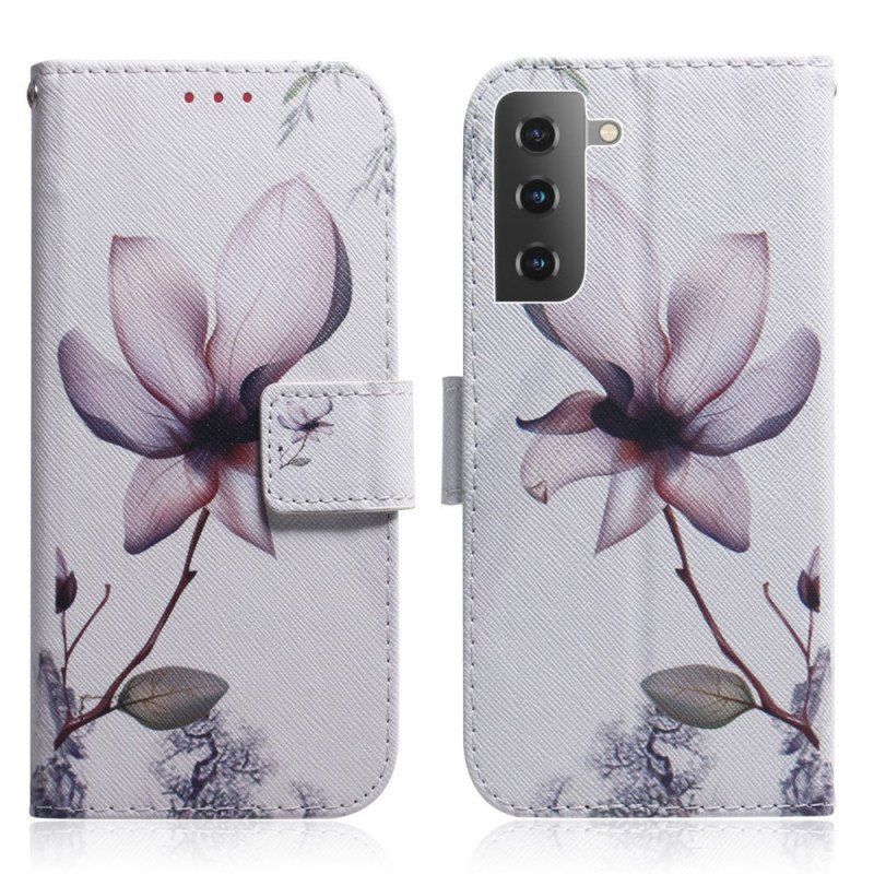 Etui Folio do Samsung Galaxy S22 Plus 5G Kwiat Zgaszony Róż