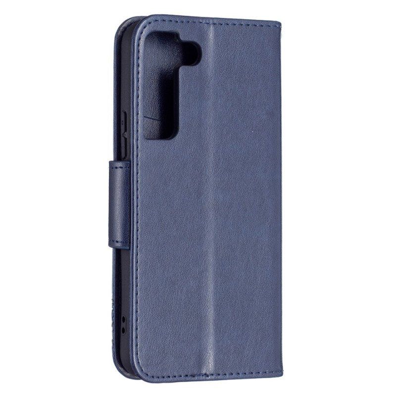 Etui Folio do Samsung Galaxy S22 Plus 5G Motyle W Locie Z Smyczą