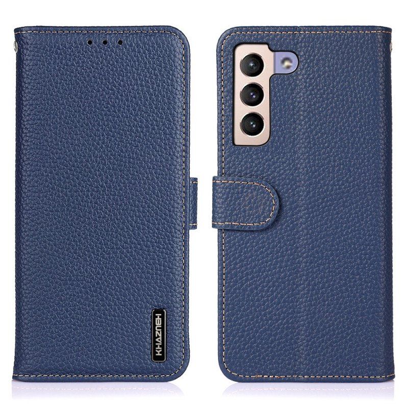 Etui Folio do Samsung Galaxy S22 Plus 5G Oryginalna Skóra Khazneh Litchi