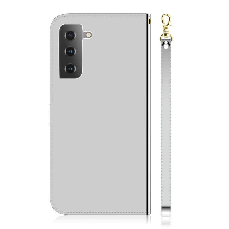 Etui Folio do Samsung Galaxy S22 Plus 5G Osłona Lusterka Ze Sztucznej Skóry