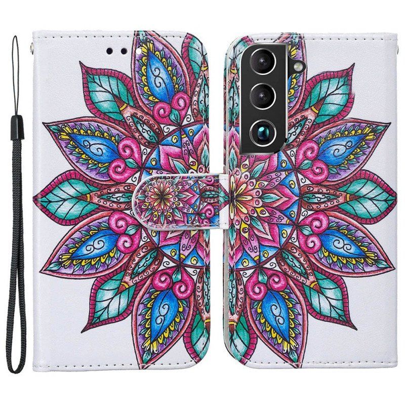 Etui Folio do Samsung Galaxy S22 Plus 5G Rysowane Mandali