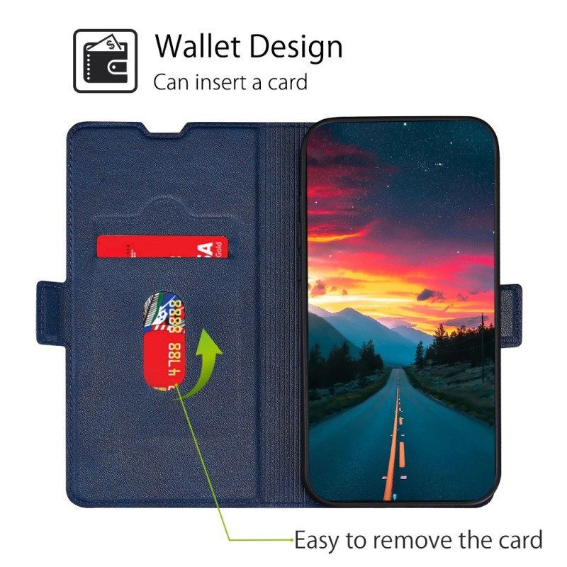 Etui Folio do Samsung Galaxy S22 Plus 5G Styl Z Bardzo Cienkiej Skóry