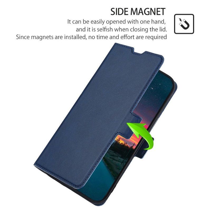 Etui Folio do Samsung Galaxy S22 Plus 5G Styl Z Bardzo Cienkiej Skóry