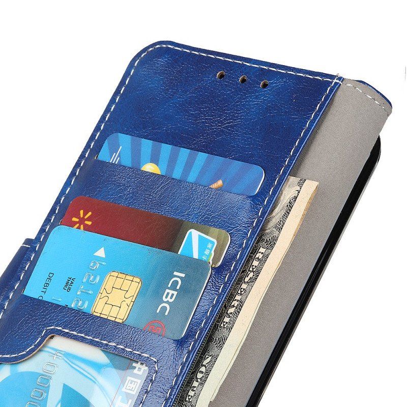 Etui Folio do Samsung Galaxy S22 Ultra 5G Błyszczące I Widoczne Szwy