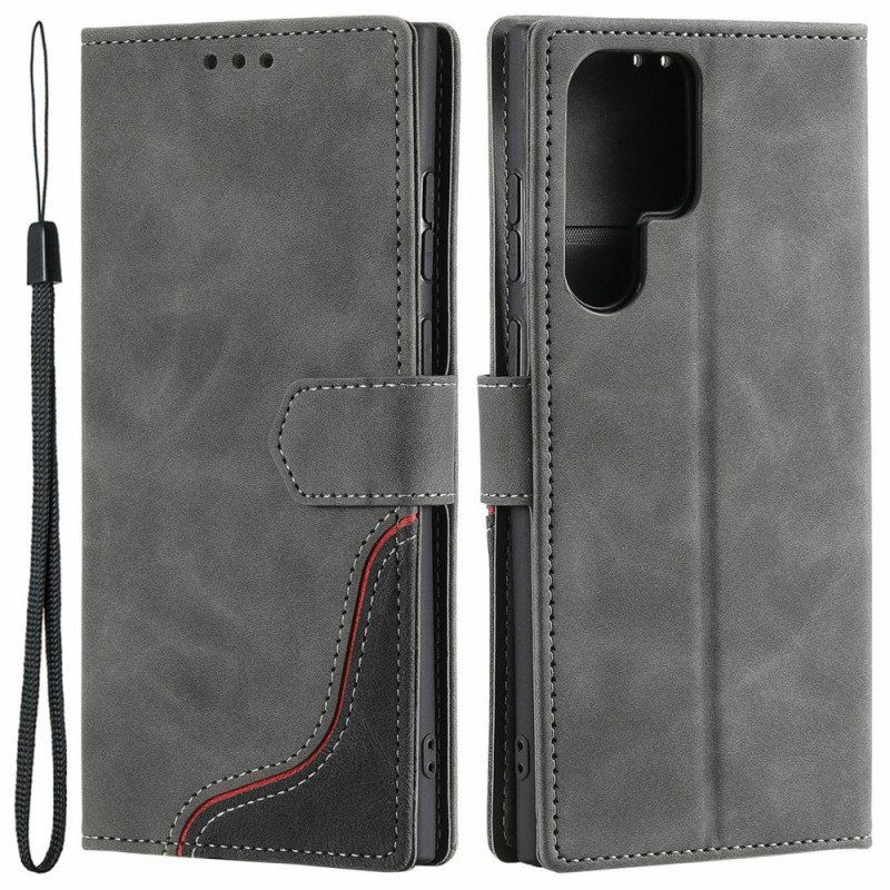 Etui Folio do Samsung Galaxy S22 Ultra 5G Fala W Dotyku Skóry