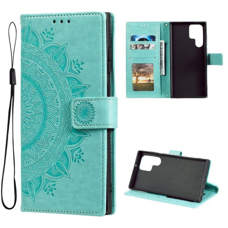 Etui Folio do Samsung Galaxy S22 Ultra 5G Mandala Słońca