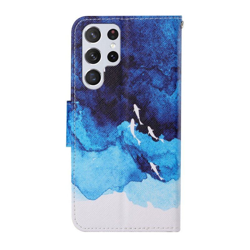 Etui Folio do Samsung Galaxy S22 Ultra 5G Morze Ze Stringami