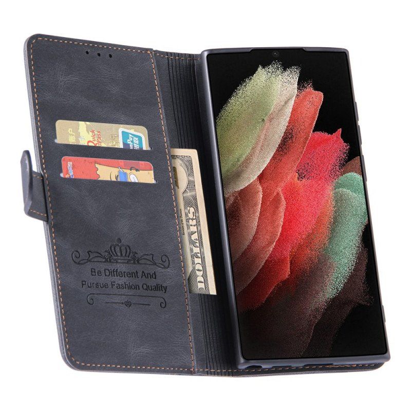 Etui Folio do Samsung Galaxy S22 Ultra 5G Posiadacz Karty Z Przodu