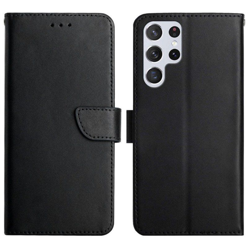 Etui Folio do Samsung Galaxy S22 Ultra 5G Prawdziwa Skóra Nappa