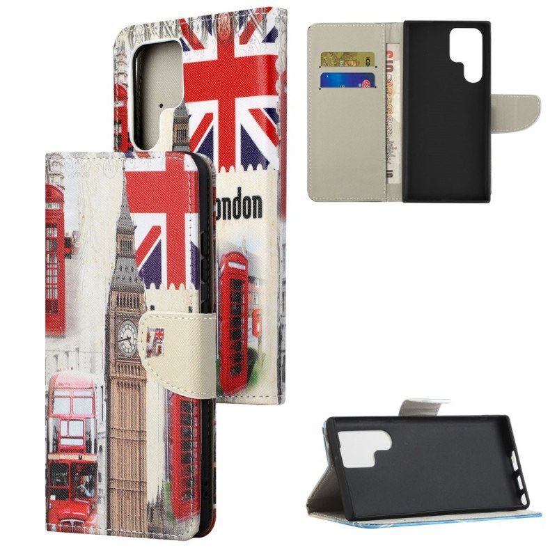 Etui Folio do Samsung Galaxy S22 Ultra 5G Życie W Londynie