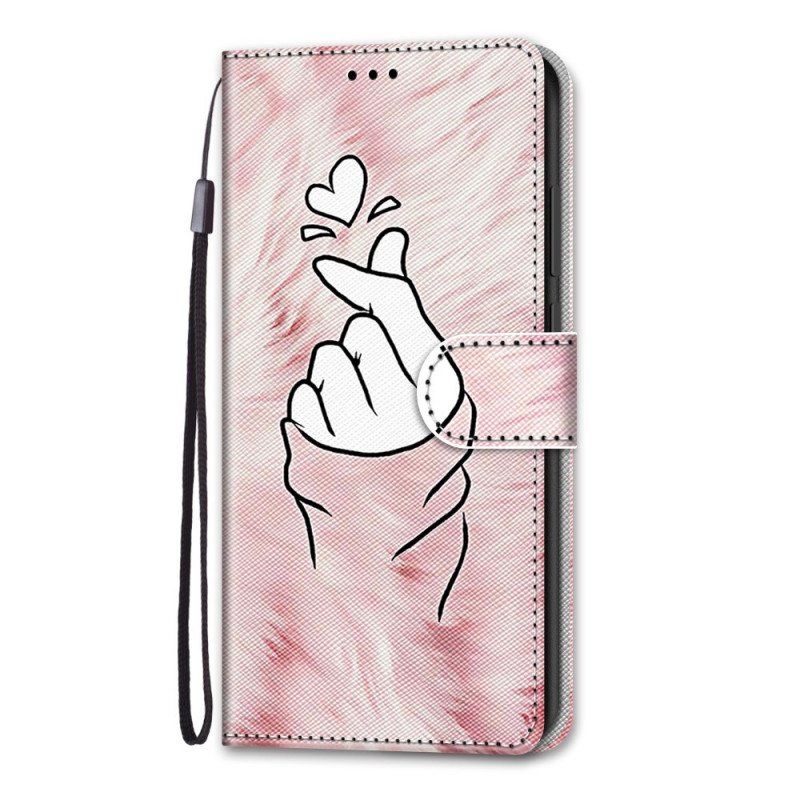 Etui Folio do Samsung Galaxy S22 Ultra 5G Serce Palca