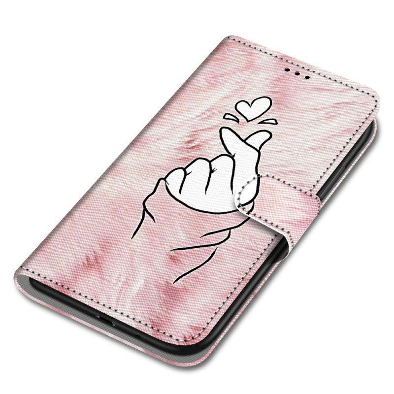 Etui Folio do Samsung Galaxy S22 Ultra 5G Serce Palca