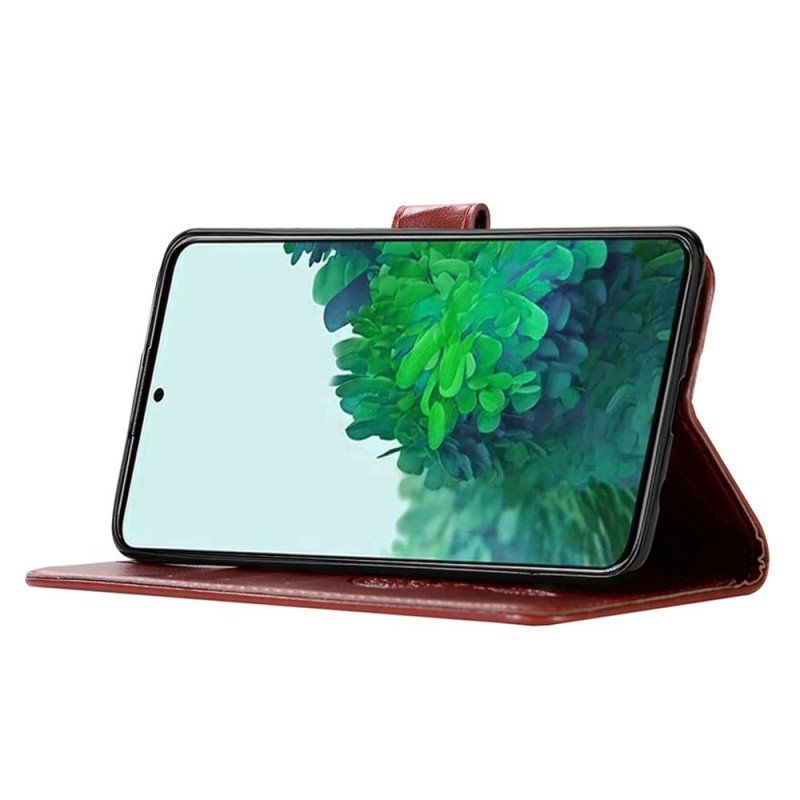 Etui Folio do Samsung Galaxy S22 Ultra 5G Sowa Łapacz Snów Z Efektem Skóry