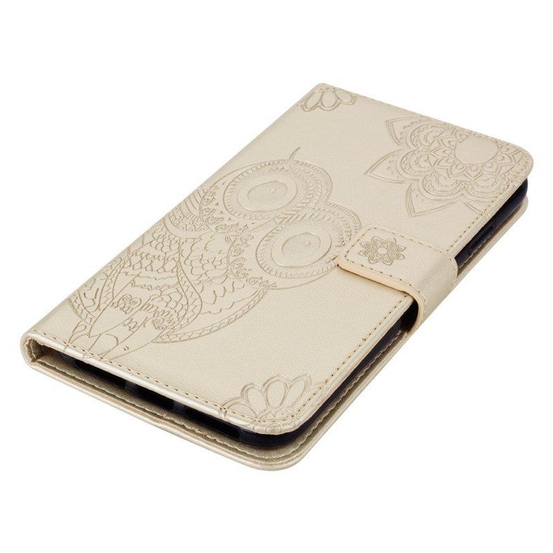 Etui Folio do Samsung Galaxy S22 Ultra 5G Sowa Mandala I Smycz