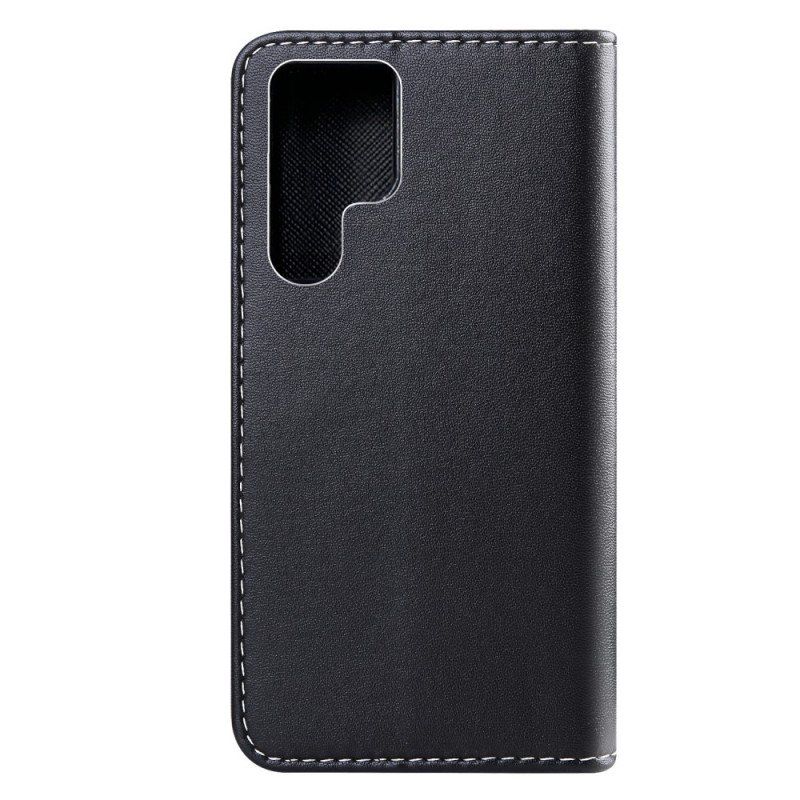 Etui Folio do Samsung Galaxy S22 Ultra 5G Trójkolorowy Efekt Skóry