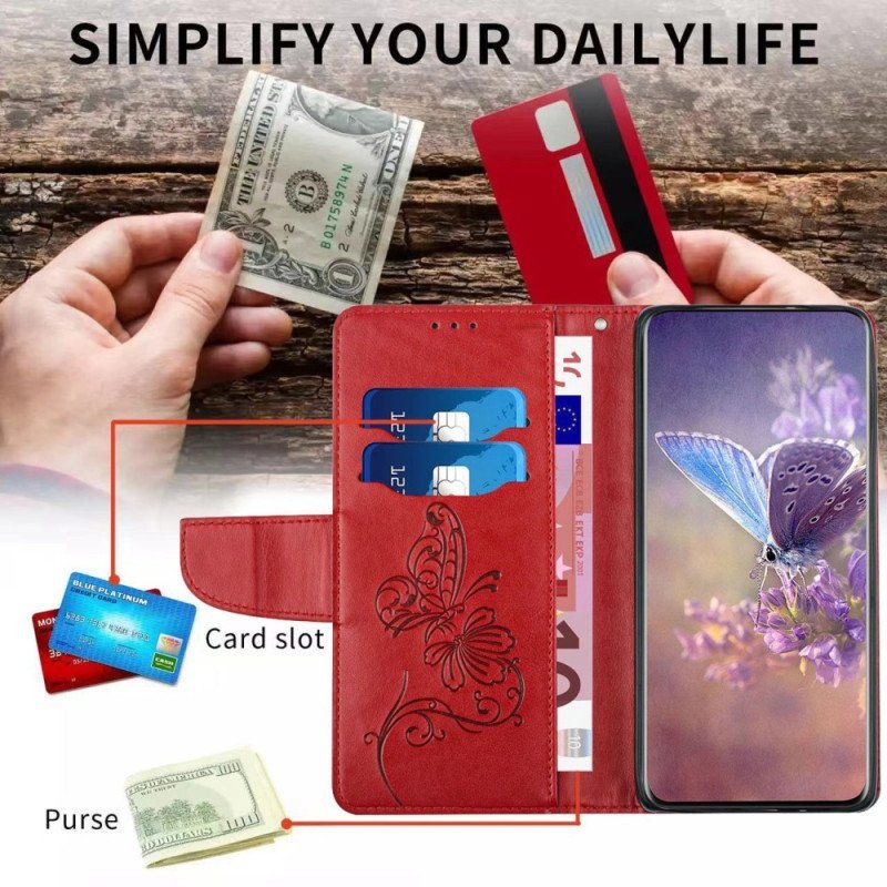 Etui Folio do Samsung Galaxy S23 5G Dwukolorowy Barokowy Motyl