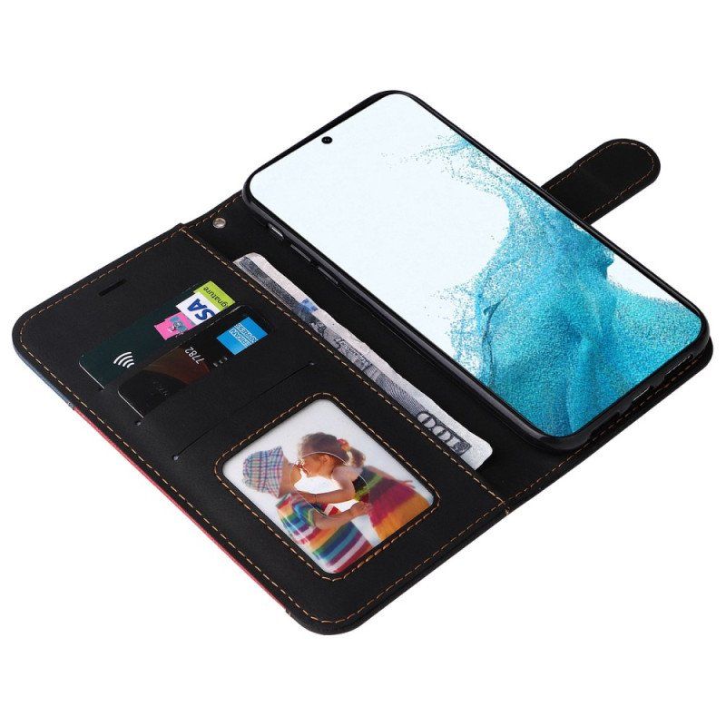 Etui Folio do Samsung Galaxy S23 5G Dwukolorowy Z Paskiem