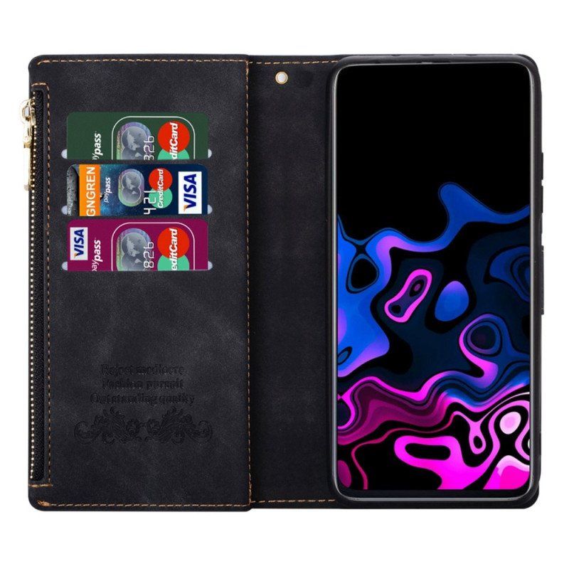 Etui Folio do Samsung Galaxy S23 5G Portfel z Łańcuch Portfel Z Pełnym Paskiem