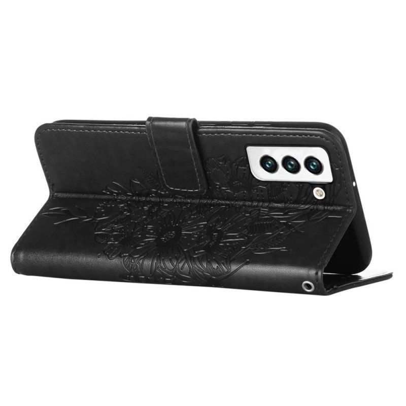 Etui Folio do Samsung Galaxy S23 5G Projekt Motyla Ze Smyczą