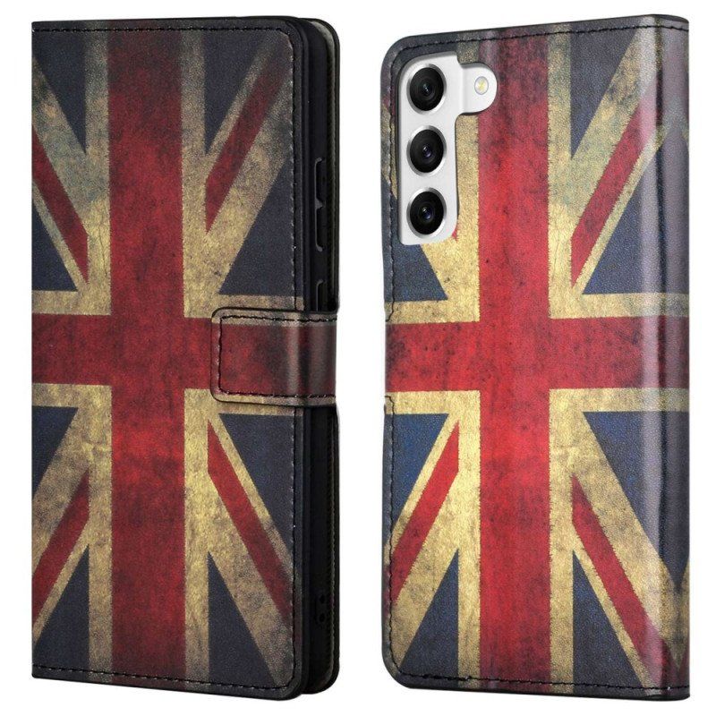 Etui Folio do Samsung Galaxy S23 5G Vintage Angielska Flaga