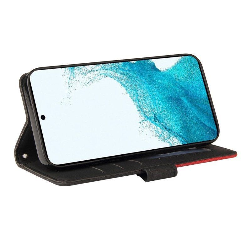 Etui Folio do Samsung Galaxy S23 5G z Łańcuch Dwukolorowy Pasek