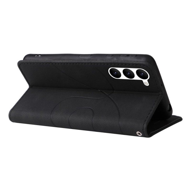 Etui Folio do Samsung Galaxy S23 5G z Łańcuch Dwukolorowy Pasek