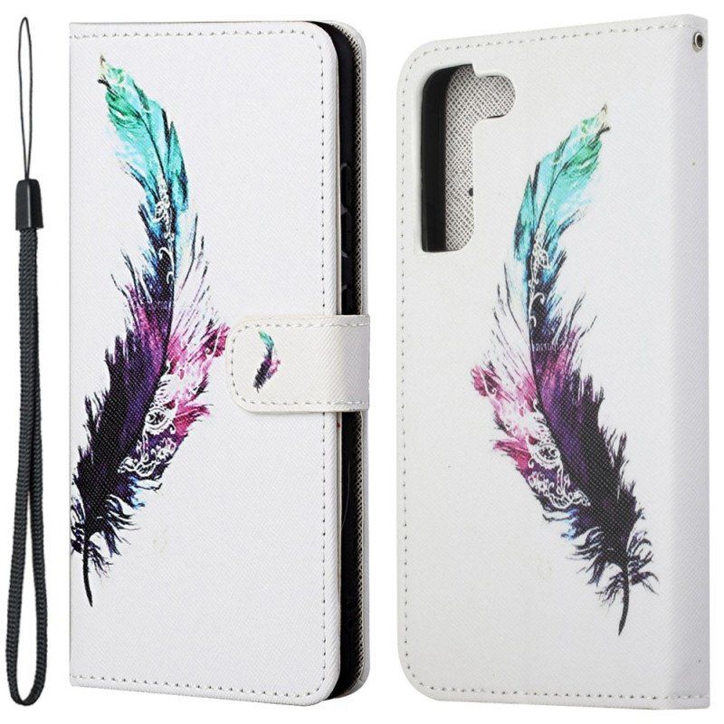 Etui Folio do Samsung Galaxy S23 5G z Łańcuch Pióro Z Smyczą