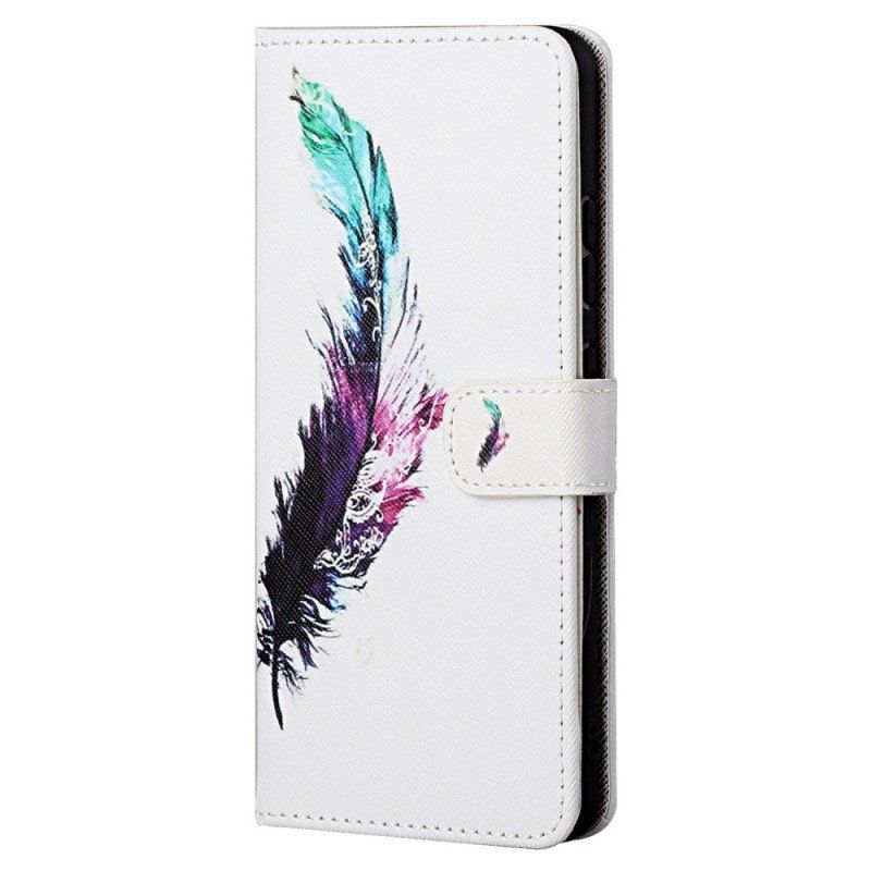 Etui Folio do Samsung Galaxy S23 5G z Łańcuch Pióro Z Smyczą