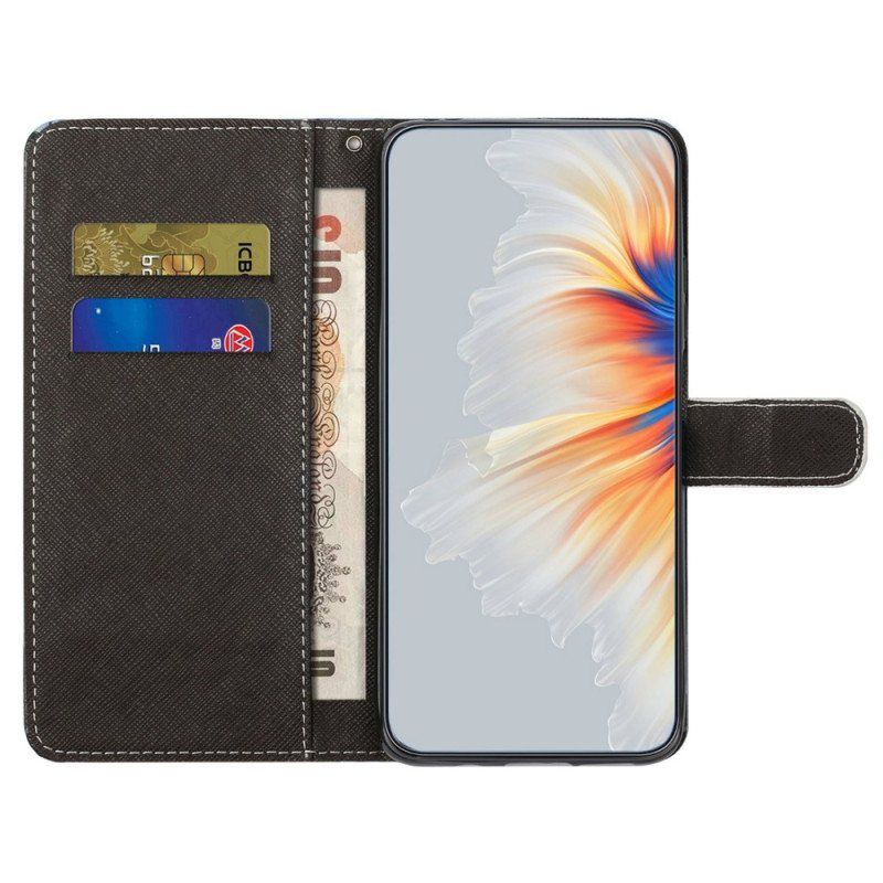 Etui Folio do Samsung Galaxy S23 5G z Łańcuch Smycz Wilk