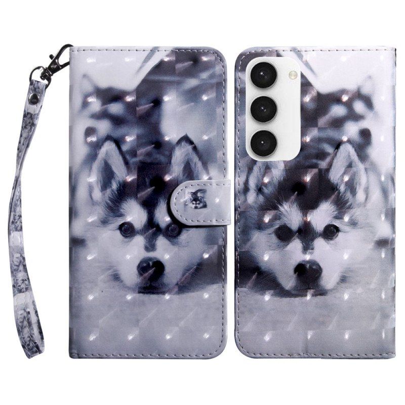 Etui Folio do Samsung Galaxy S23 5G z Łańcuch Stringi Husky