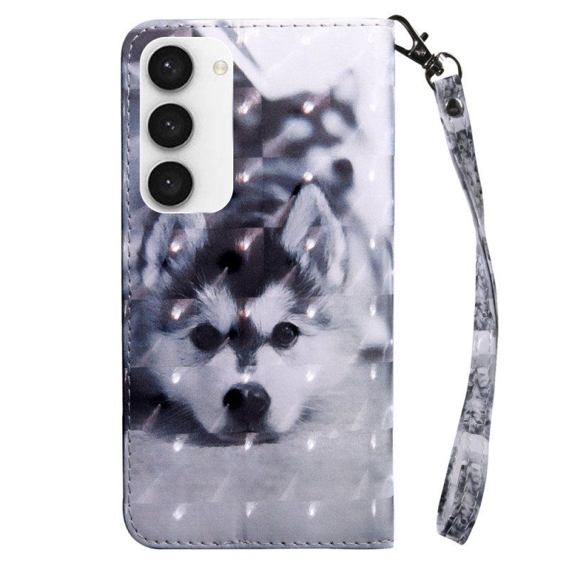 Etui Folio do Samsung Galaxy S23 5G z Łańcuch Stringi Husky