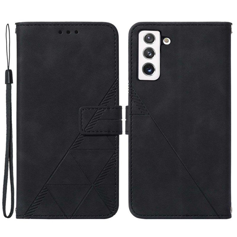 Etui Folio do Samsung Galaxy S23 5G z Łańcuch Trójkąty Paska