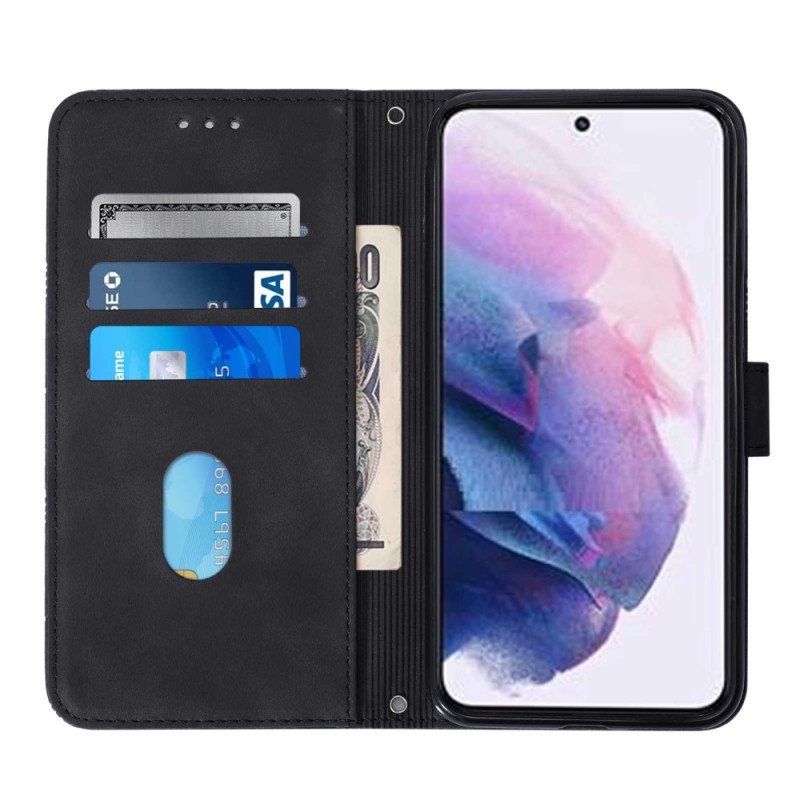 Etui Folio do Samsung Galaxy S23 5G z Łańcuch Trójkąty Paska